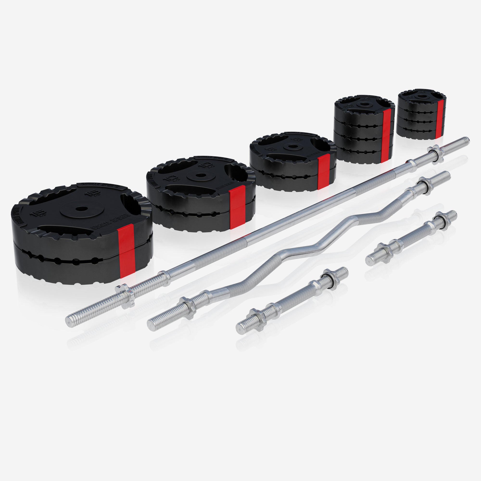 Daudzfunkcionāla treniņu stacija ar 100 kg Tri Grip svaru komplektu