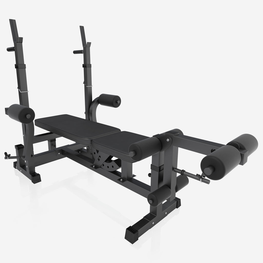 Daudzfunkcionāla treniņu stacija ar 100 kg Tri Grip svaru komplektu