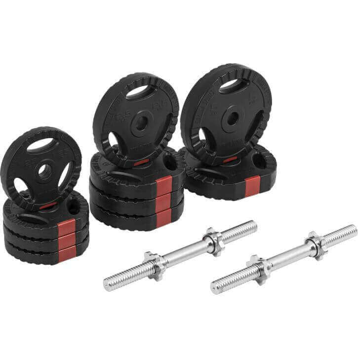 Tri Grip hanteļu komplekts 30 kg ar 35 cm stieņiem