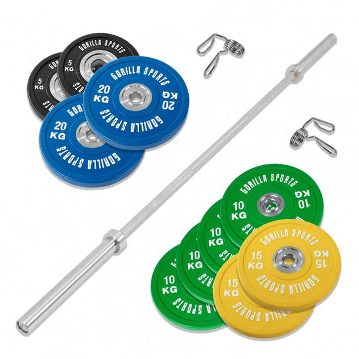 Half rack pietupienu statīvs un svaru stieņa komplekts 140 kg