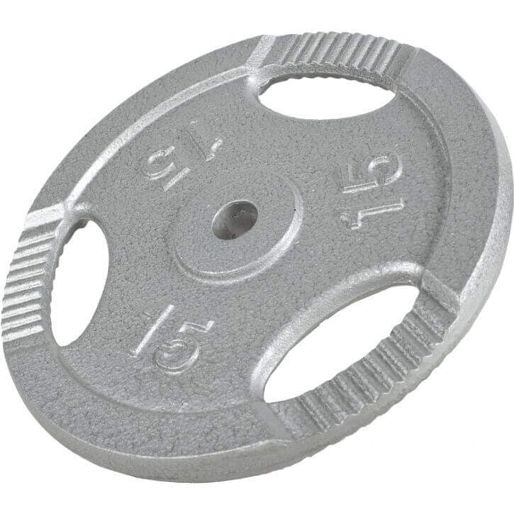 Čuguna svaru disks ar rokturiem 15 kg 30 mm