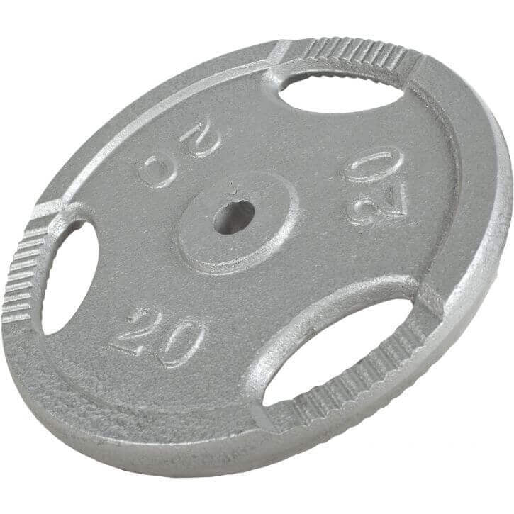 Čuguna svaru disks ar rokturiem 20 kg 30 mm