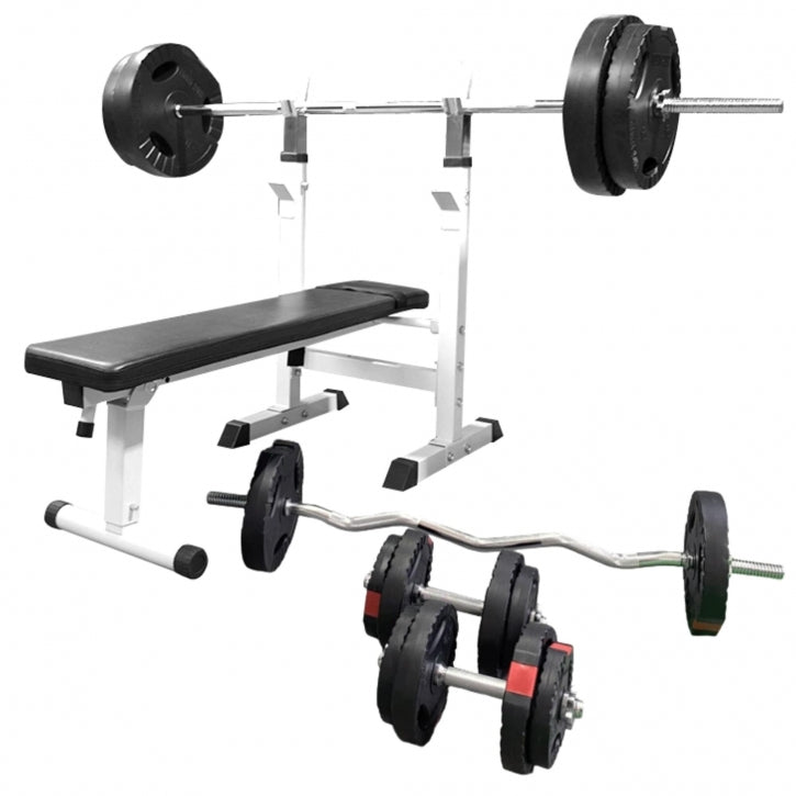 Regulējams svarcelšanas sols ar 100 kg Tri Grip komplektu