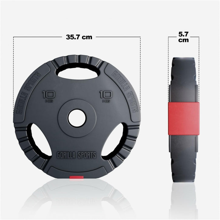 Tri Grip vinila svaru disks 10 kg 50 mm