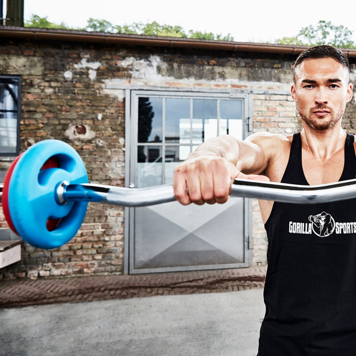 EZ bicepsa stienis 120 cm ar atsperu fiksatoriem