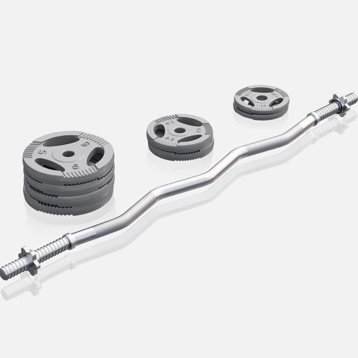 Tri Grip stieņa un disku komplekts 35 kg ar EZ stieni