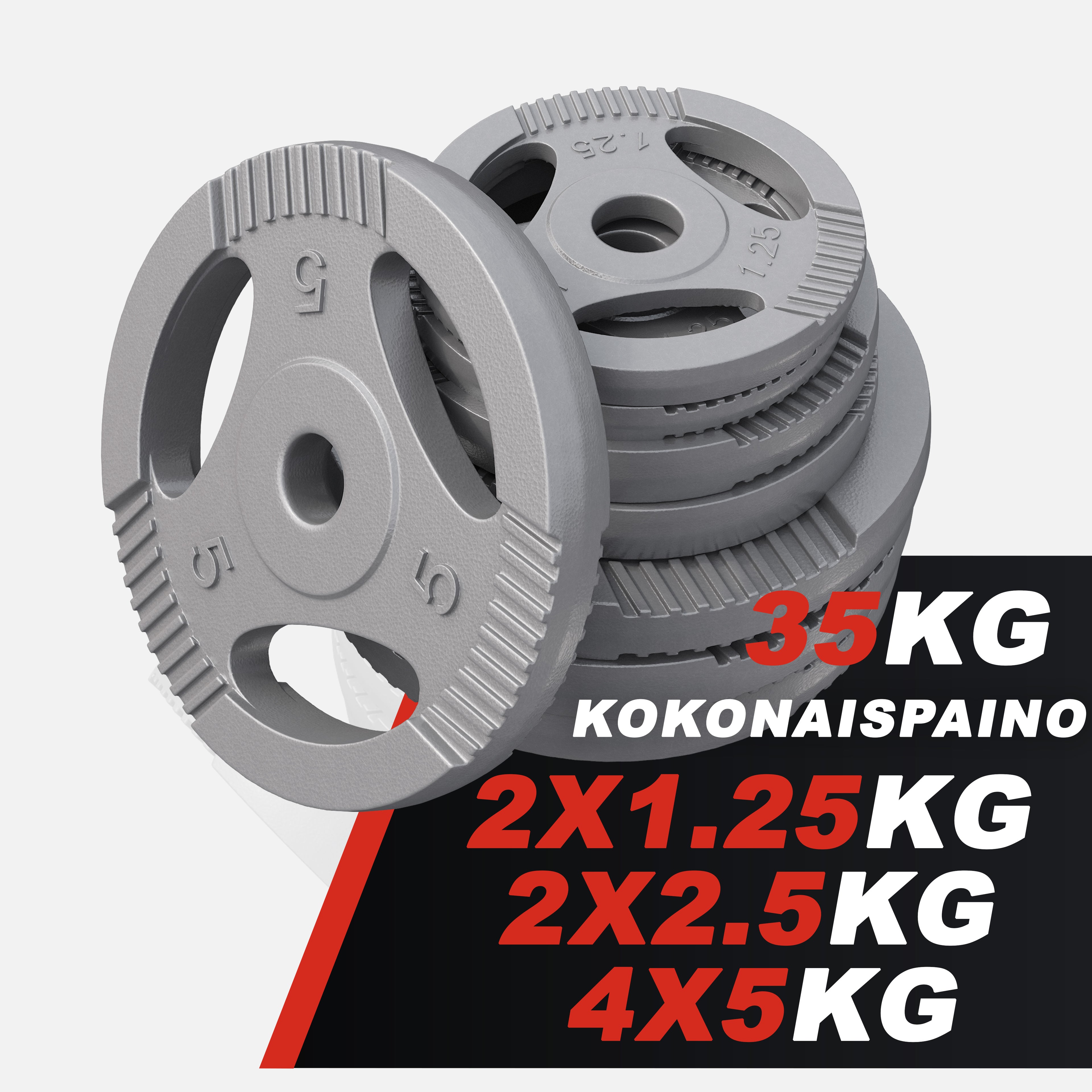 Tri Grip stieņa un disku komplekts 35 kg ar EZ stieni