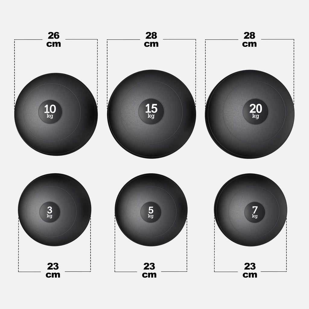 Slam Ball medicīnas bumba 3–20 kg, neslīdoša gumijas virsma