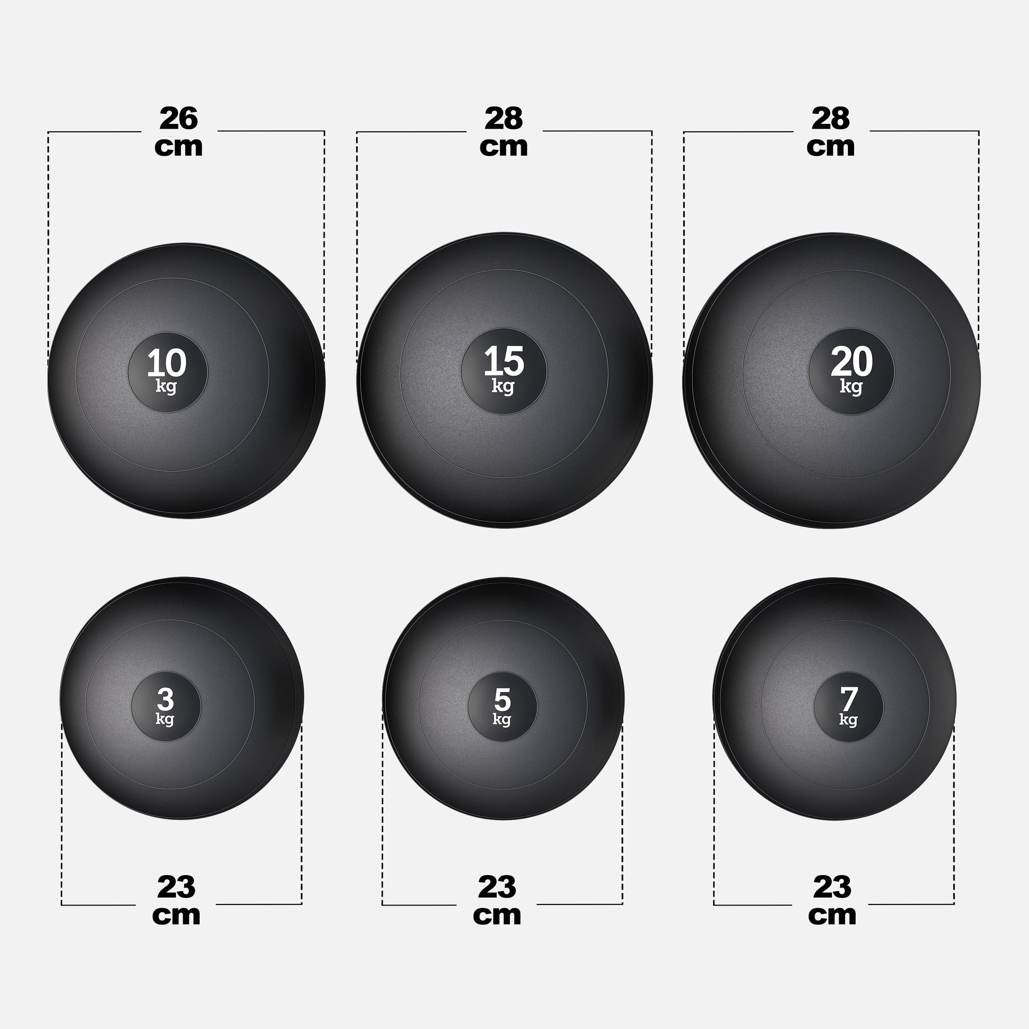 Slam Ball medicīnas bumba 3–20 kg, neslīdoša gumijas virsma