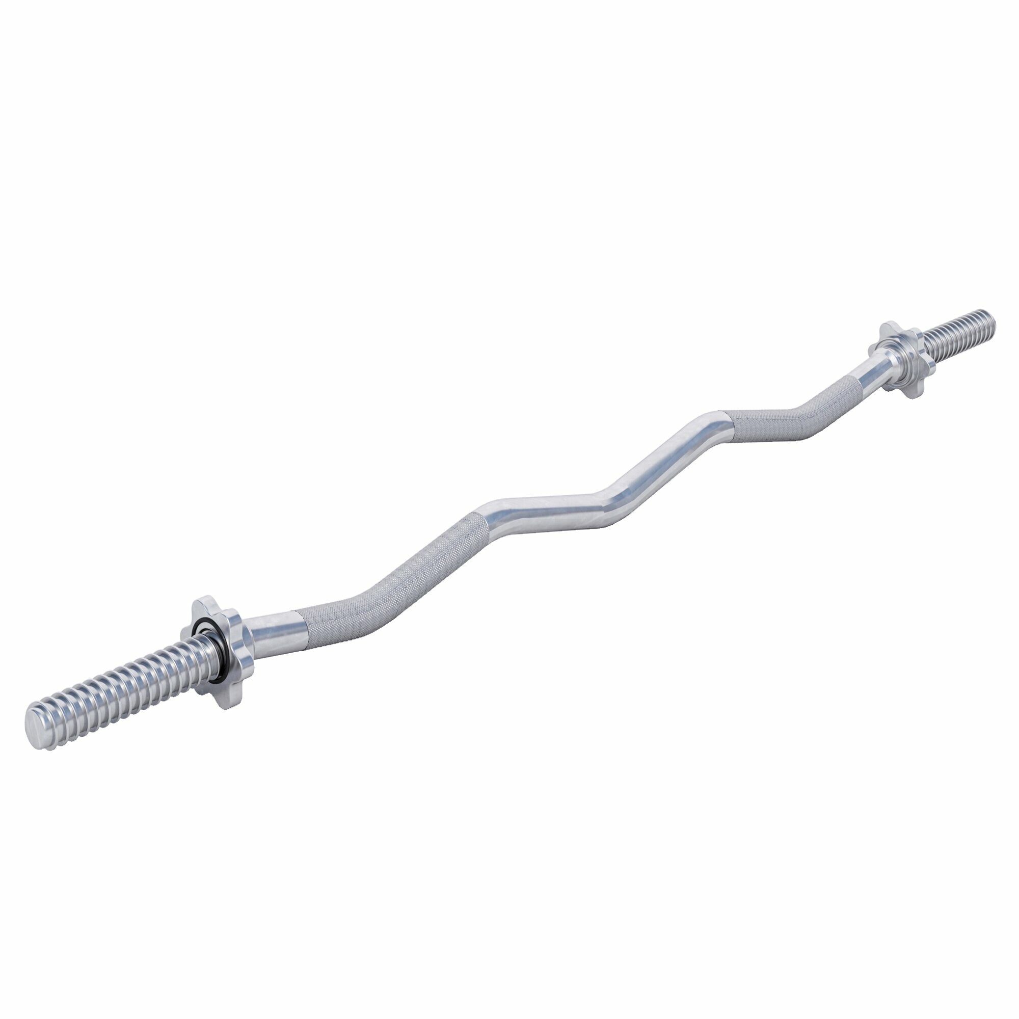 EZ bicepsa stienis 120 cm ar vītņotiem fiksatoriem, hroms