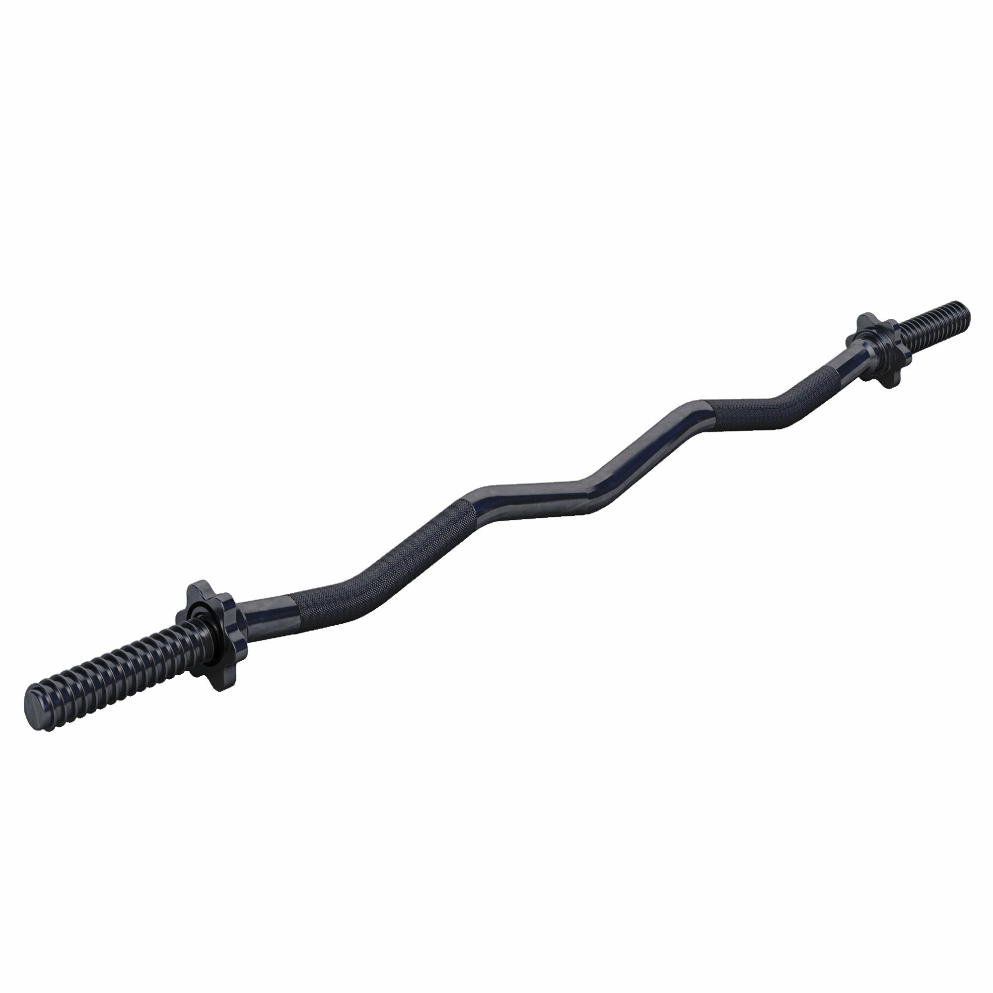 EZ bicepsa stienis 120 cm ar vītņotiem fiksatoriem, melns