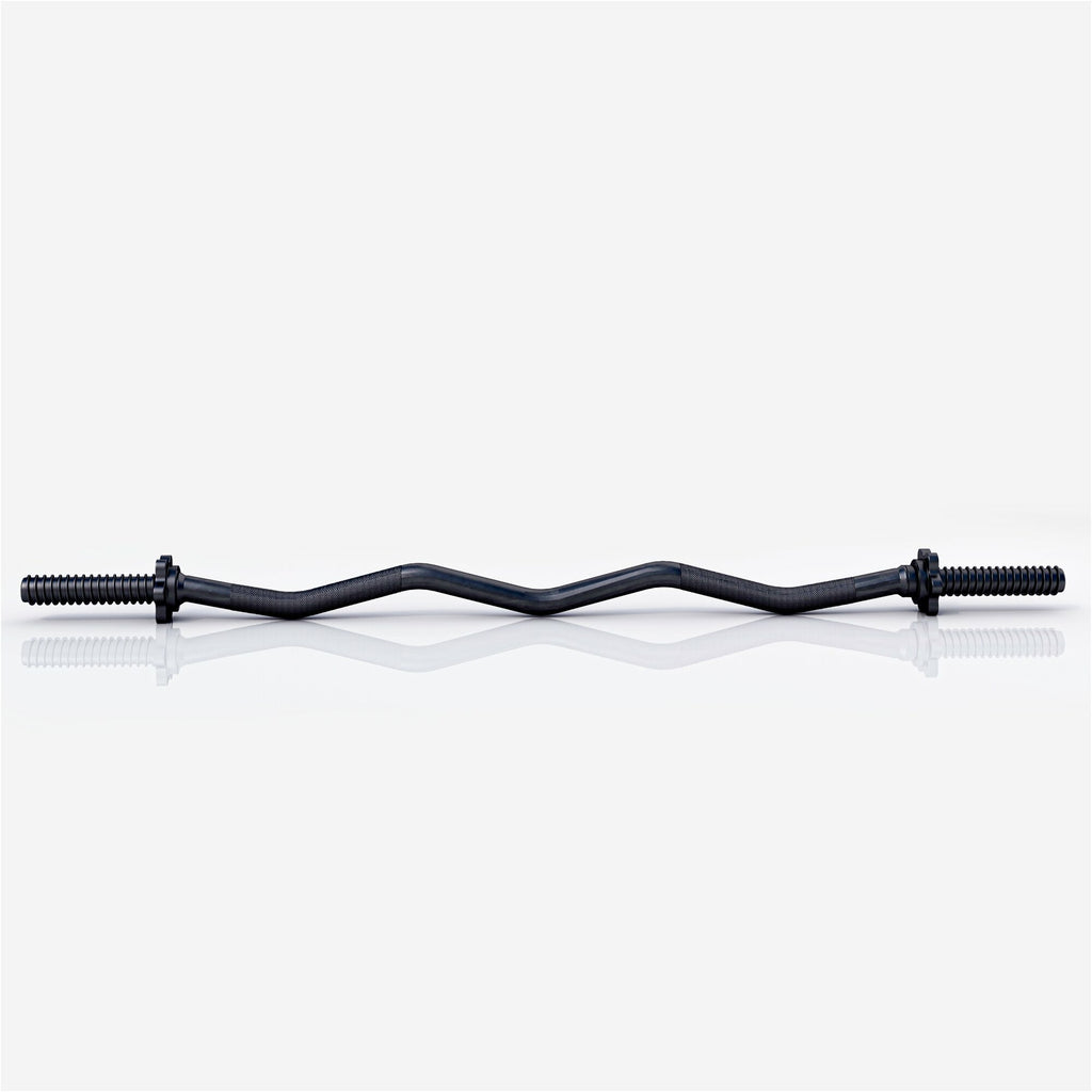 EZ bicepsa stienis 120 cm ar vītņotiem fiksatoriem, melns