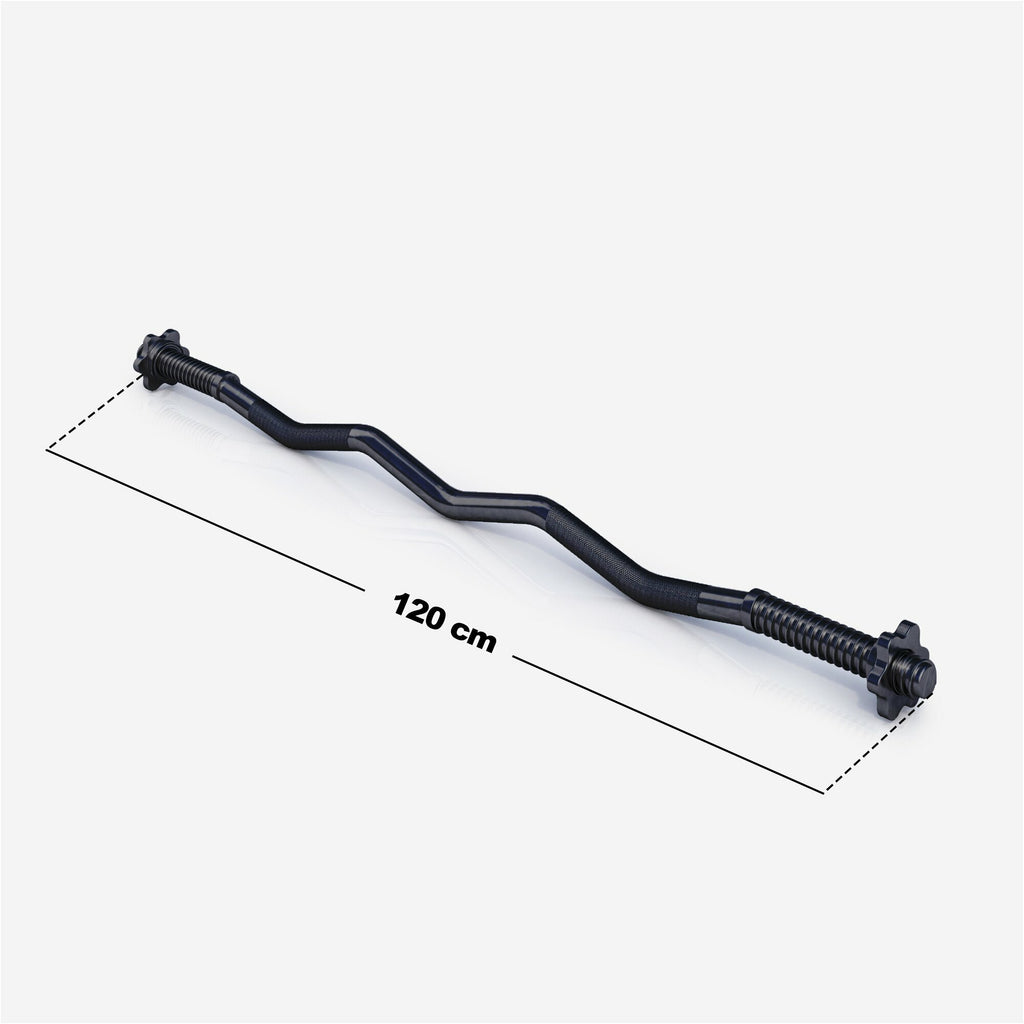 EZ bicepsa stienis 120 cm ar vītņotiem fiksatoriem, melns