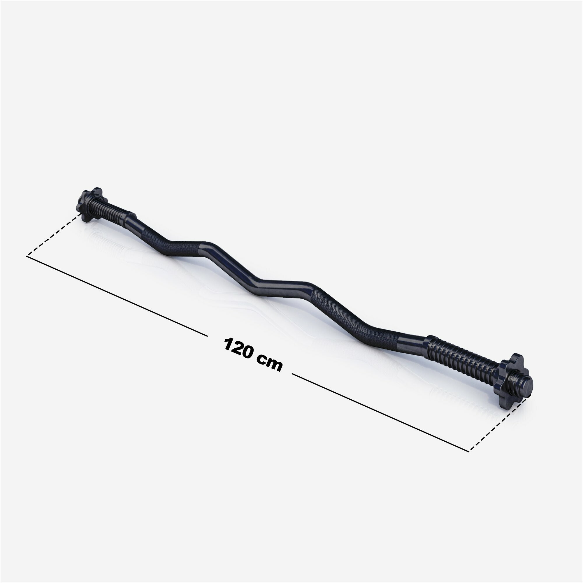 EZ bicepsa stienis 120 cm ar vītņotiem fiksatoriem, melns