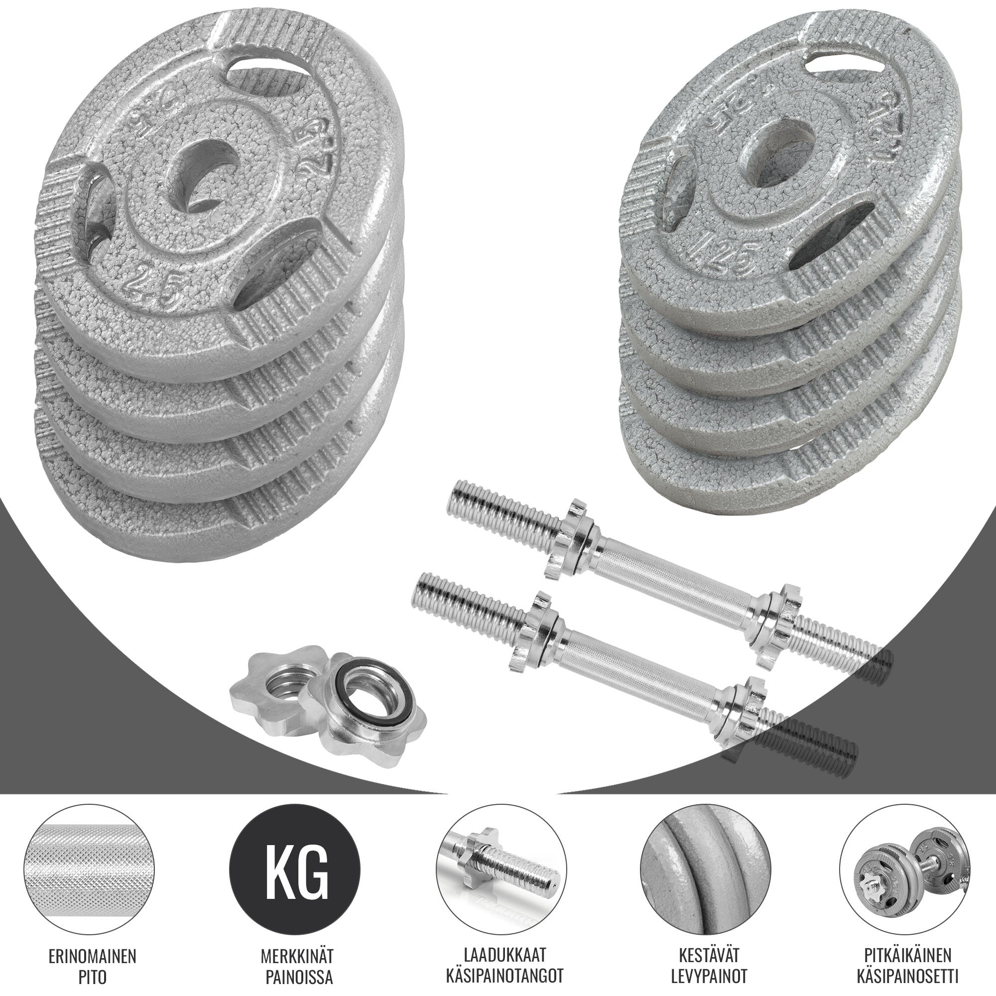 Tri Grip čuguna hanteļu komplekts 30 kg