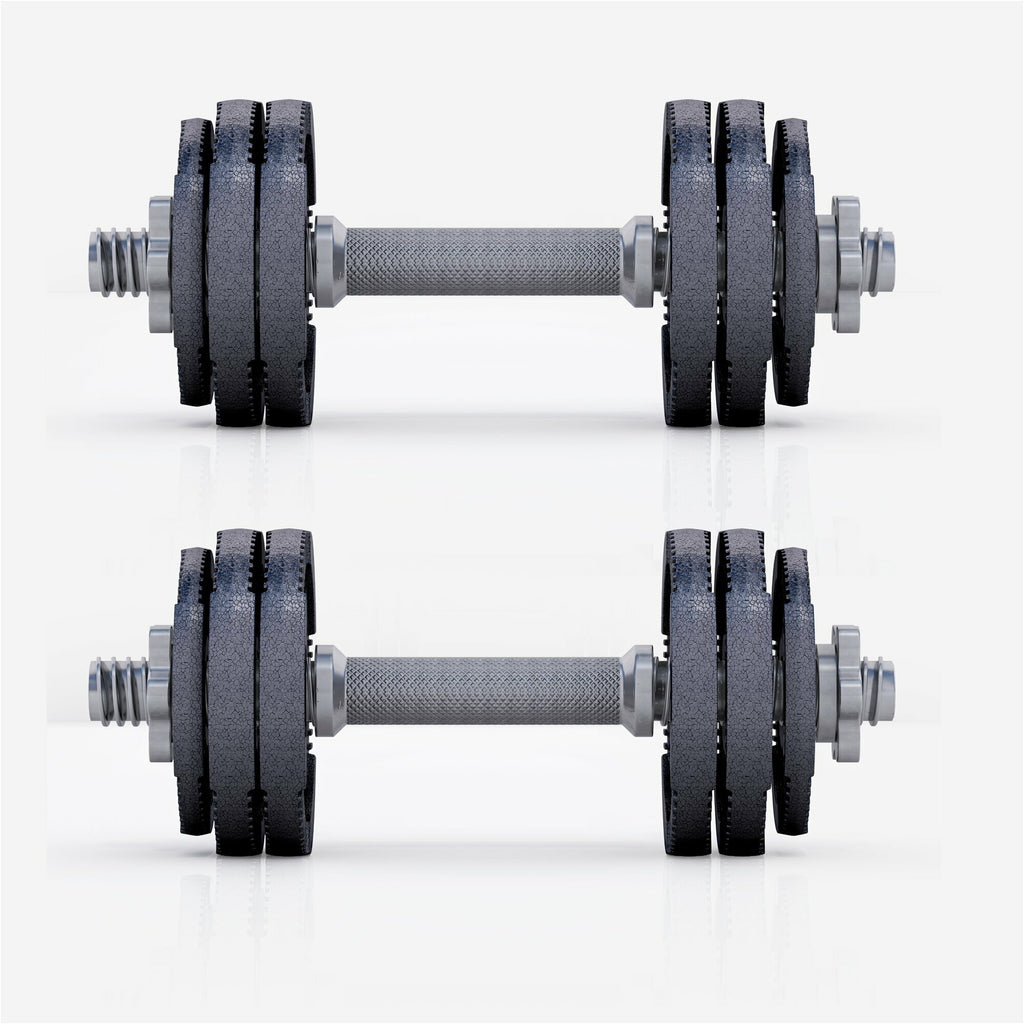 Tri Grip hanteļu komplekts 30 kg ar vītņotām fiksatoriem