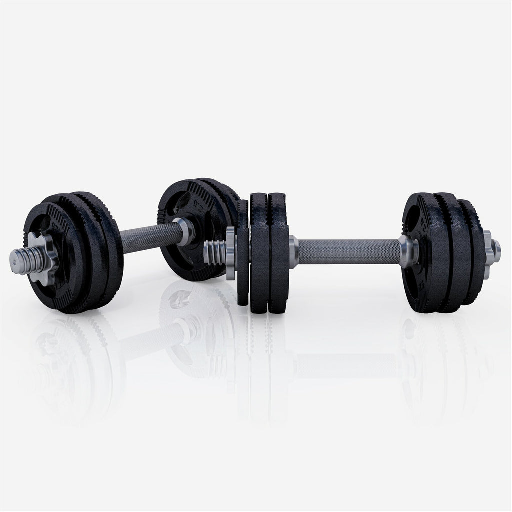 Tri Grip hanteļu komplekts 30 kg ar vītņotām fiksatoriem