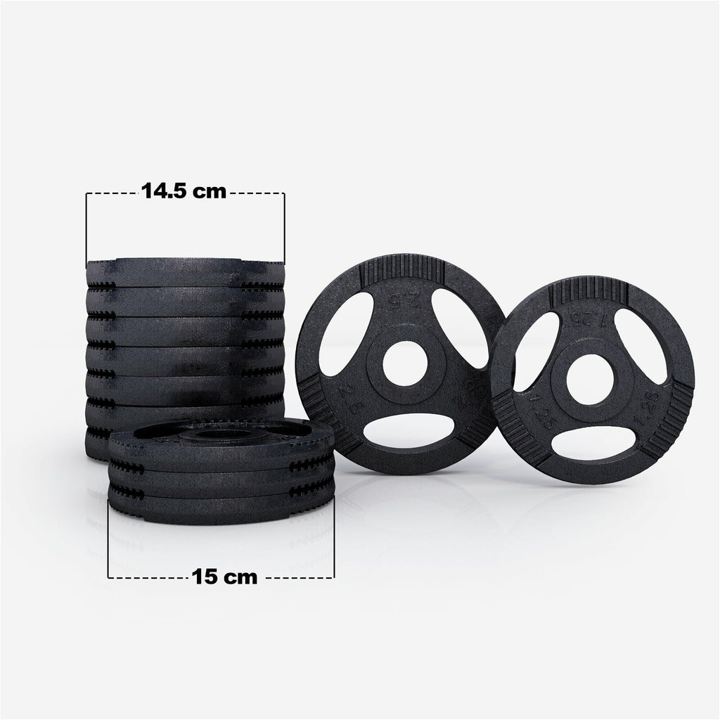 Tri Grip hanteļu komplekts 30 kg ar vītņotām fiksatoriem