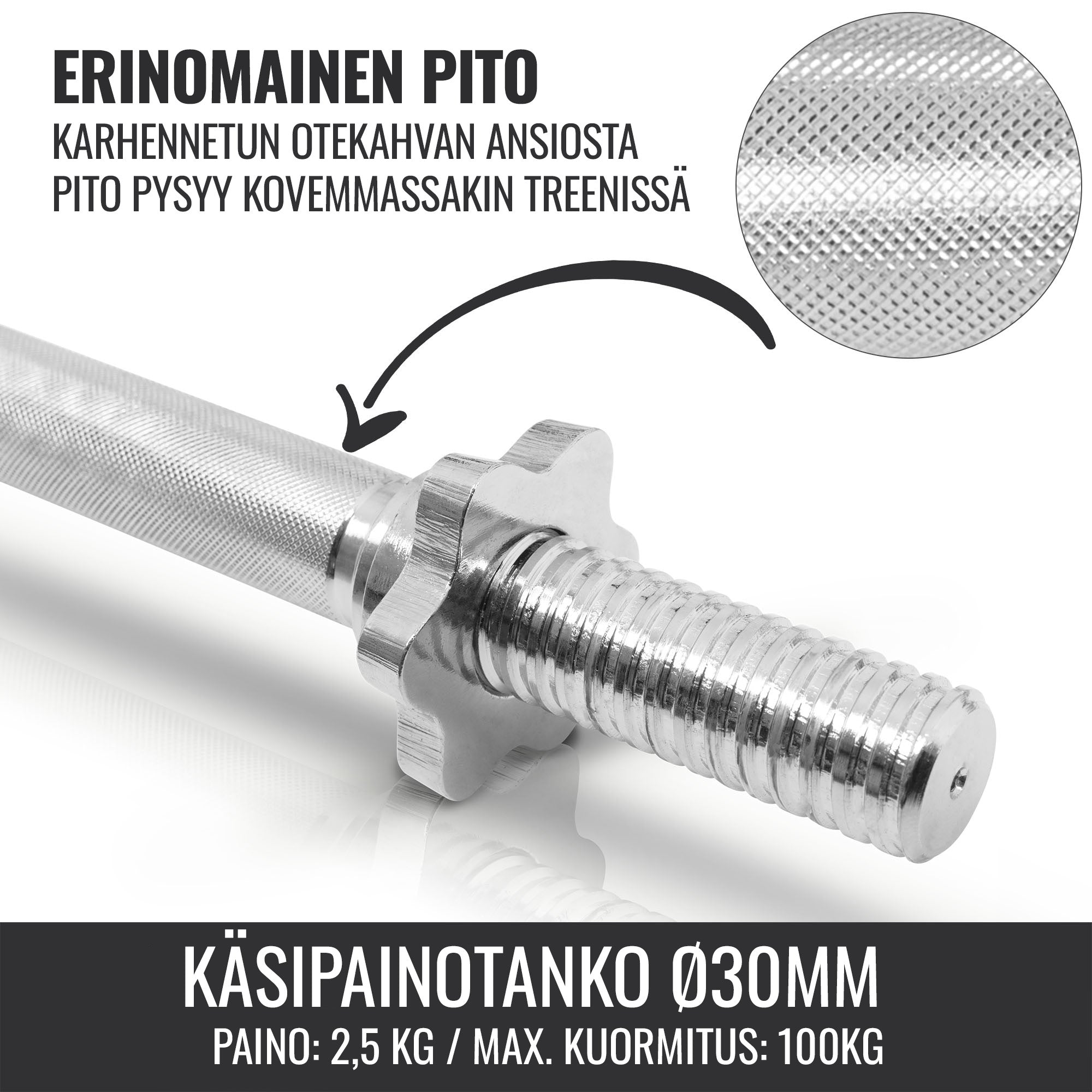 Ar gumiju pārklāts hanteļu komplekts 30 kg
