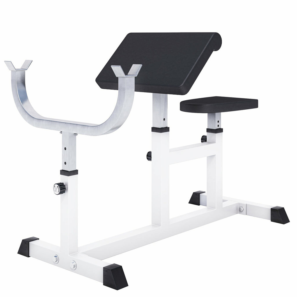 Regulējams Scott sols bicepsa treniņam, balts/melns