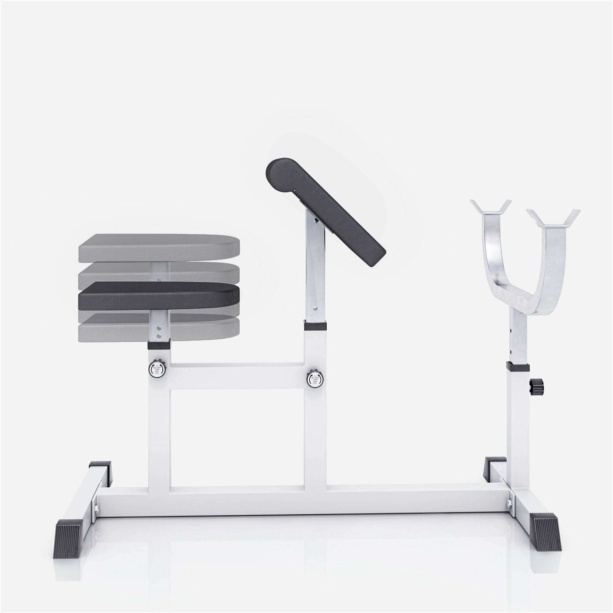 Regulējams Scott sols bicepsa treniņam, balts/melns
