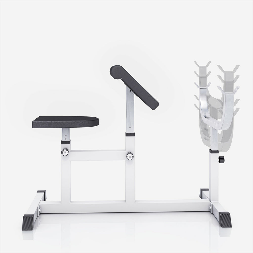 Regulējams Scott sols bicepsa treniņam, balts/melns