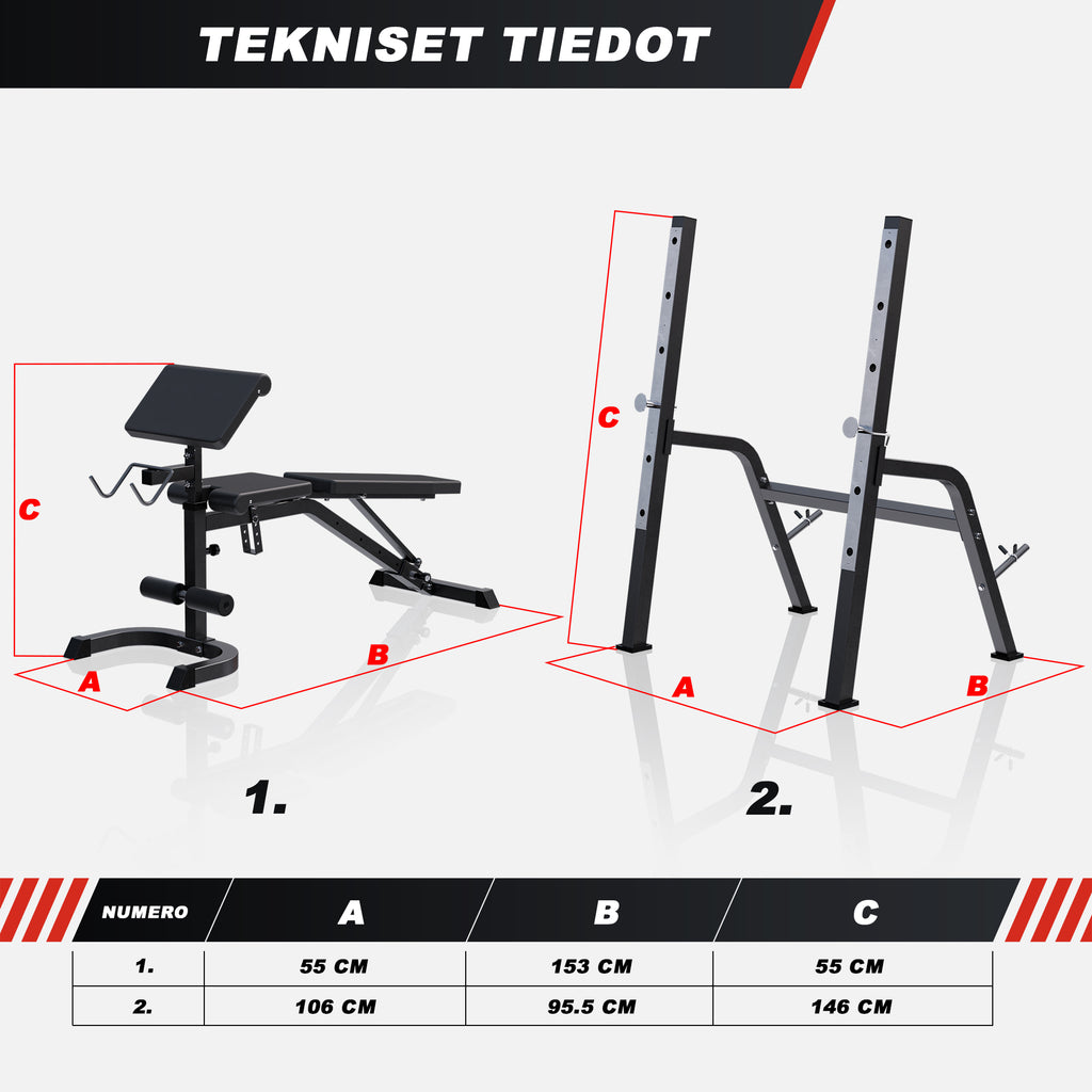Regulējams 5-in-1 svarcelšanas sols, max 200 kg