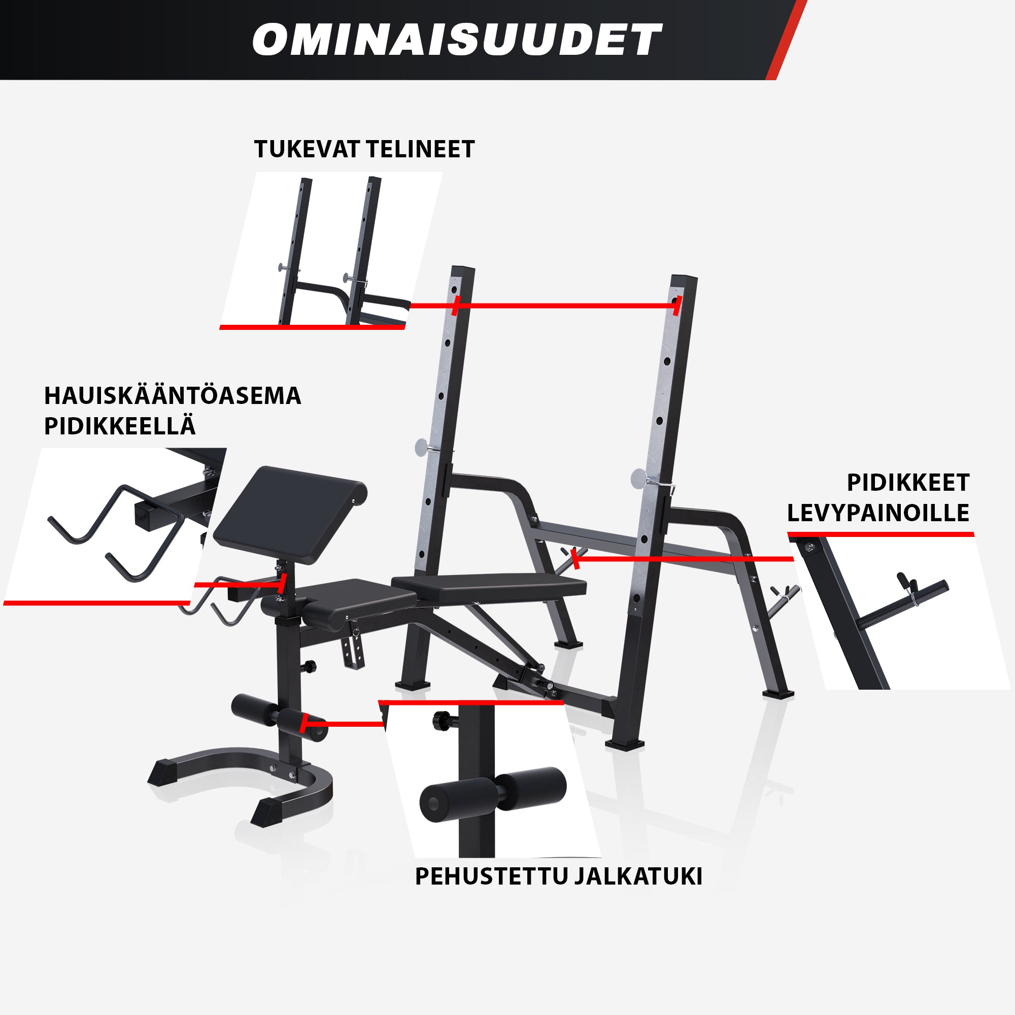 Regulējams 5-in-1 treniņu sols, balts
