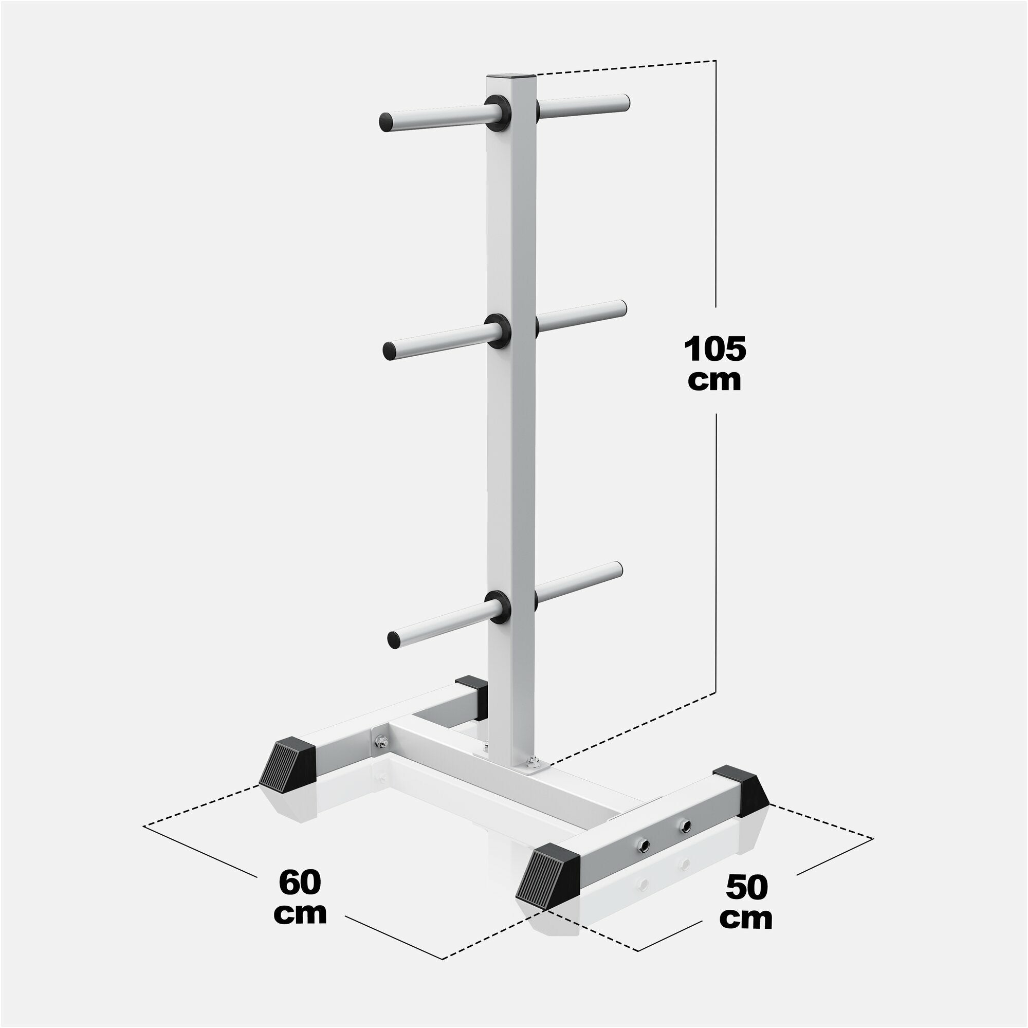 Vertikāls svaru disku statīvs 30 mm svaru diskiem, balts