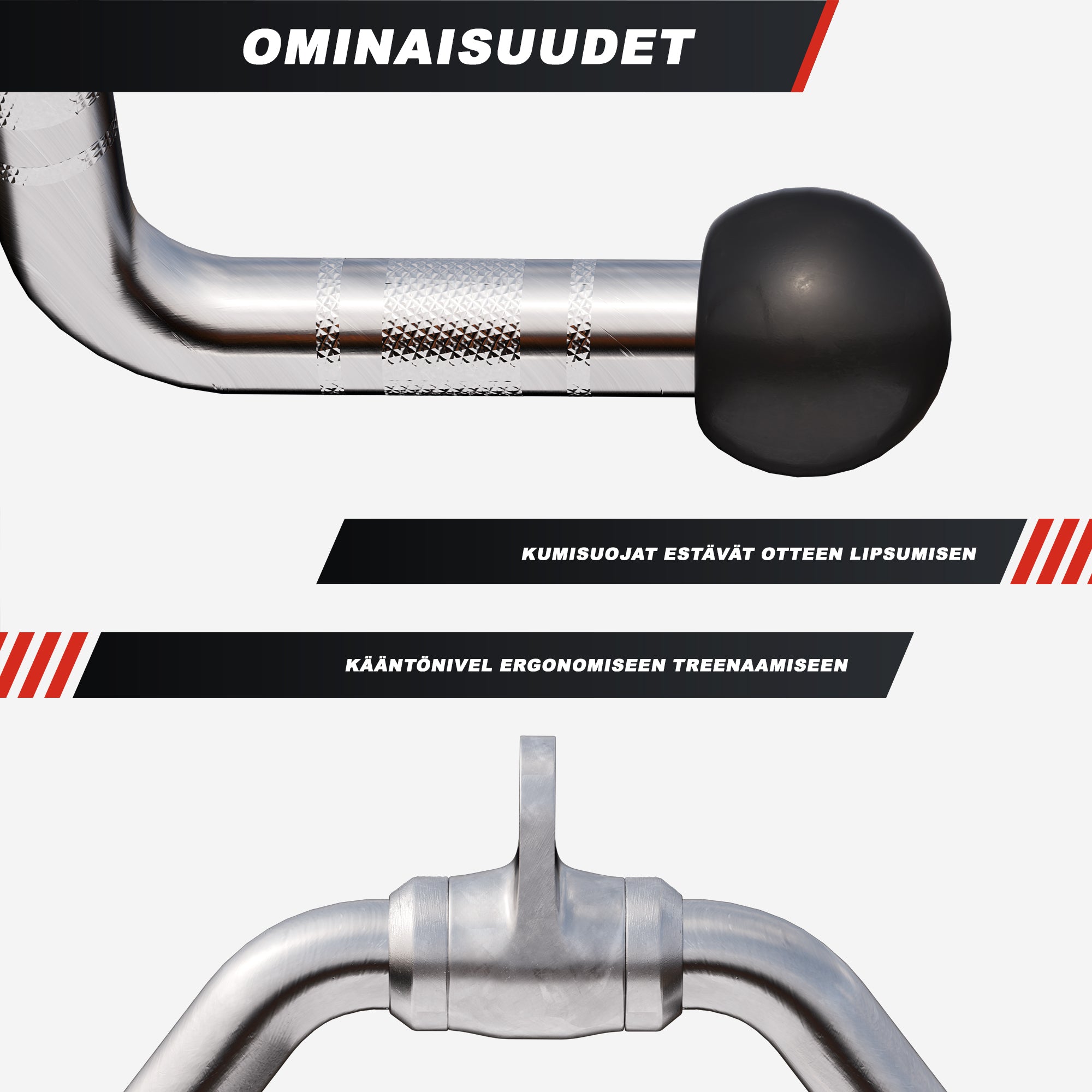 Gumijots airēšanas rokturis trenažierim 30 cm