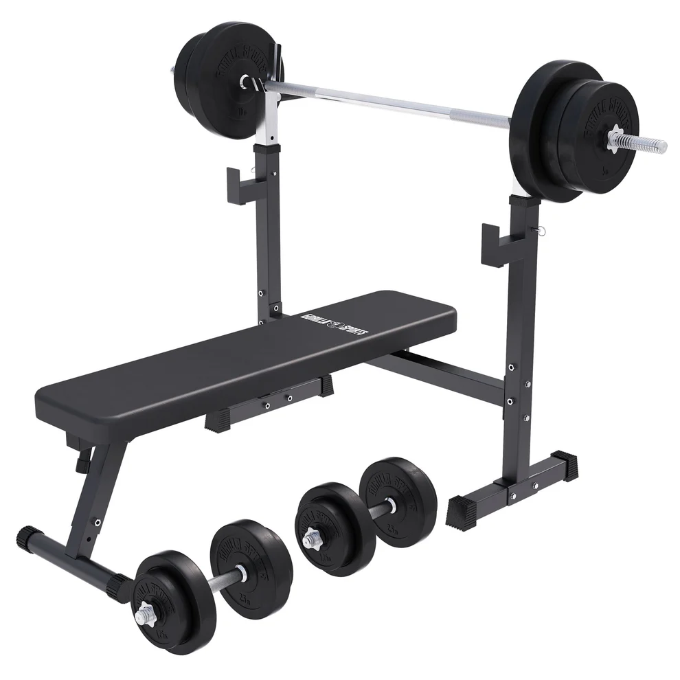 Salokāms svarcelšanas sols + 70 kg svaru stieņa komplekts