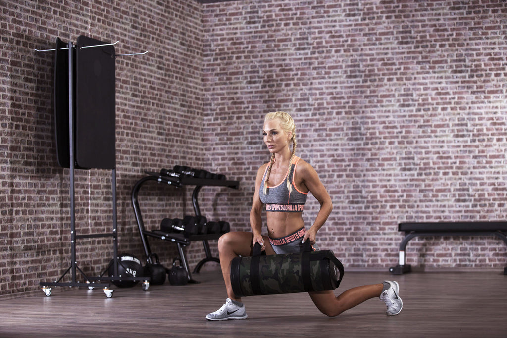 Fitnessbag smilšu maiss ar kamuflāžas rakstu