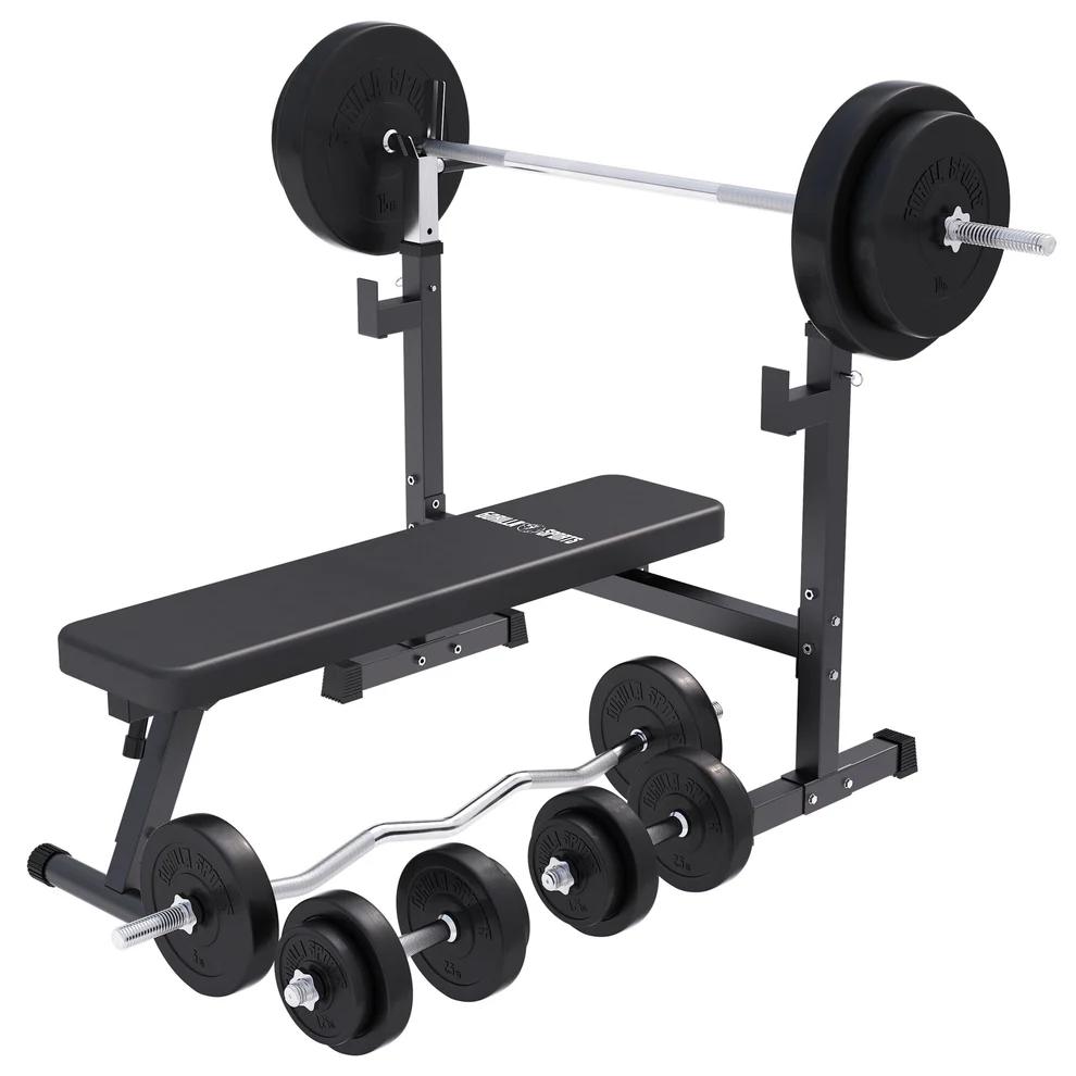 Salokāms svarcelšanas sols + 100 kg svaru stieņa komplekts