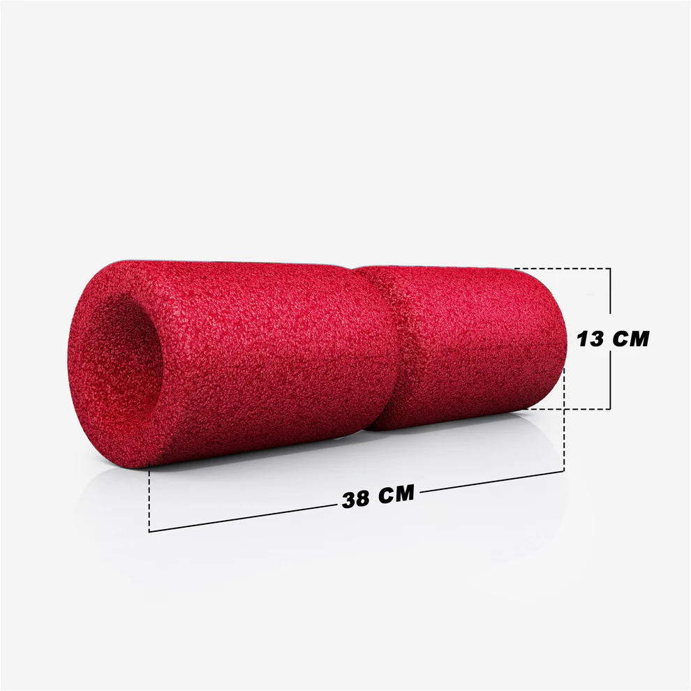 Fasciju masāžas rullis 38 x 13 cm, sarkans