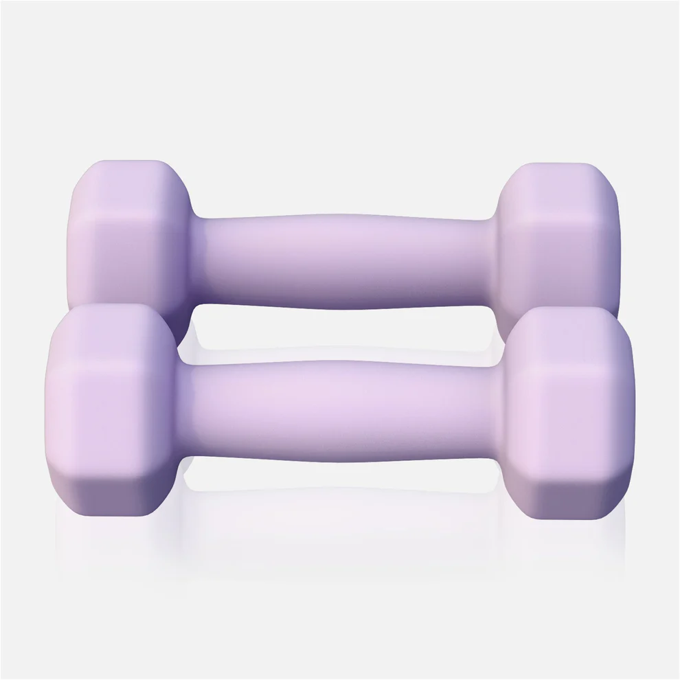 Neoprēna hanteles 1 kg / 2 gab., violetas