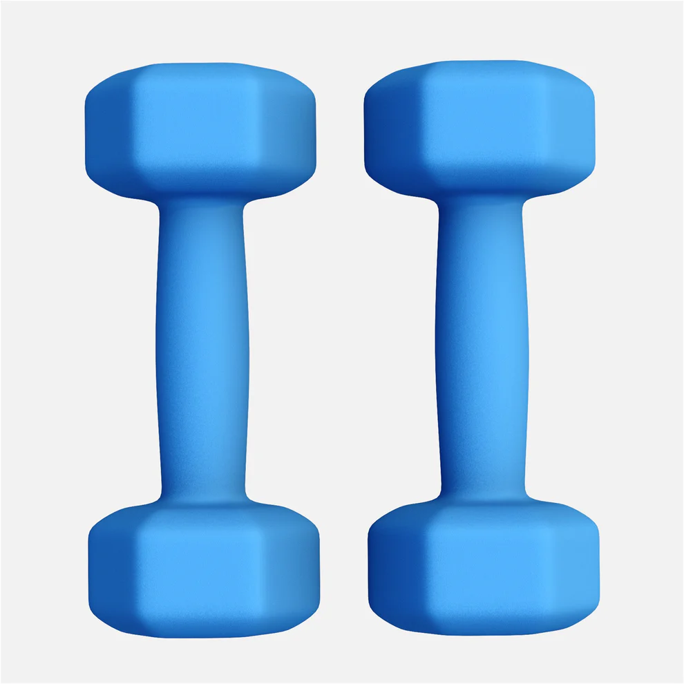 Neoprēna hanteles 2 kg / 2 gab., zilas