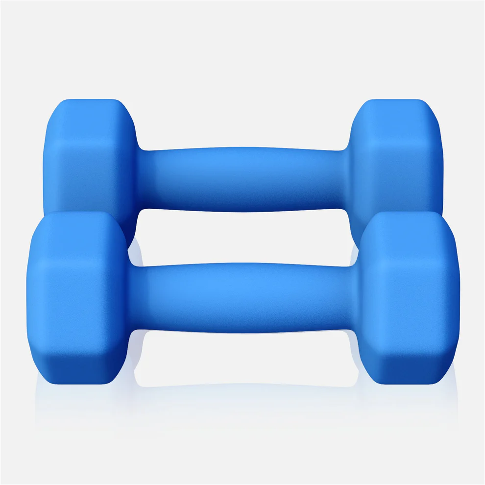 Neoprēna hanteles 2 kg / 2 gab., zilas