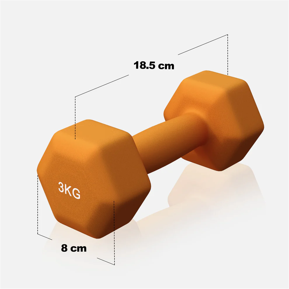 Neoprēna hanteles 3 kg / 2 gab., oranžas