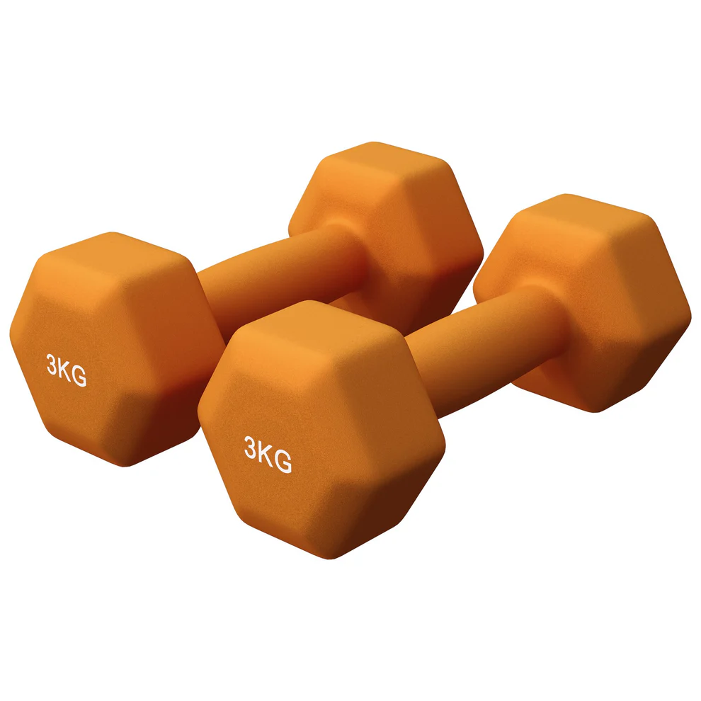 Neoprēna hanteles 3 kg / 2 gab., oranžas