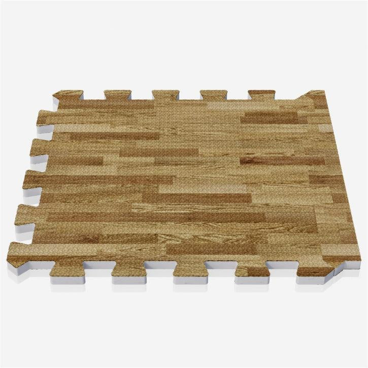 EVA aizsargpaklājs 18 daļas + malu daļas 30 x 30 cm, koka raksts