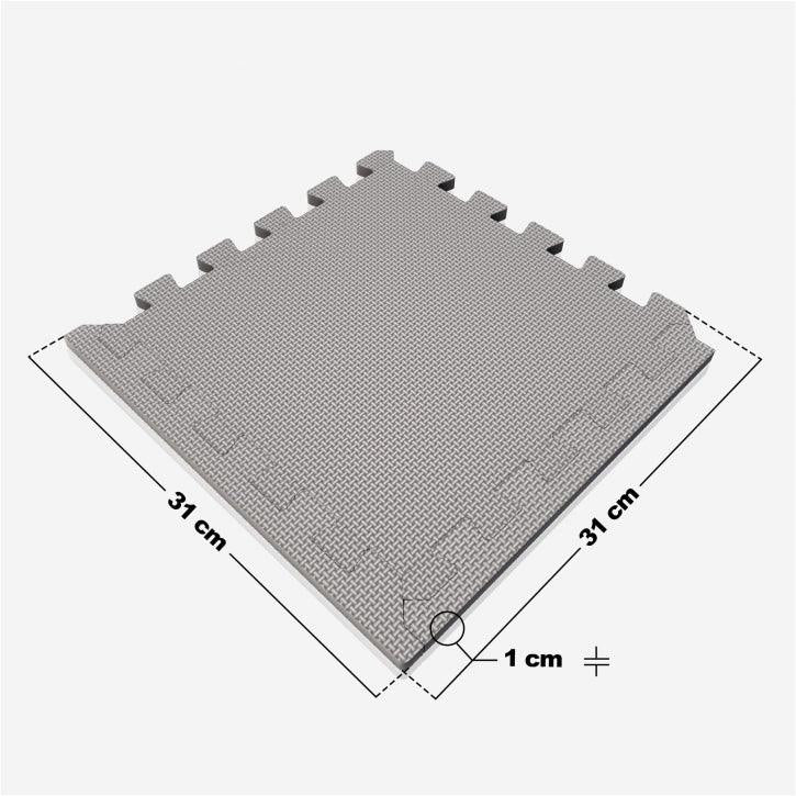 EVA aizsargpaklājs 18 daļas + malu daļas 30 x 30 cm, pelēks