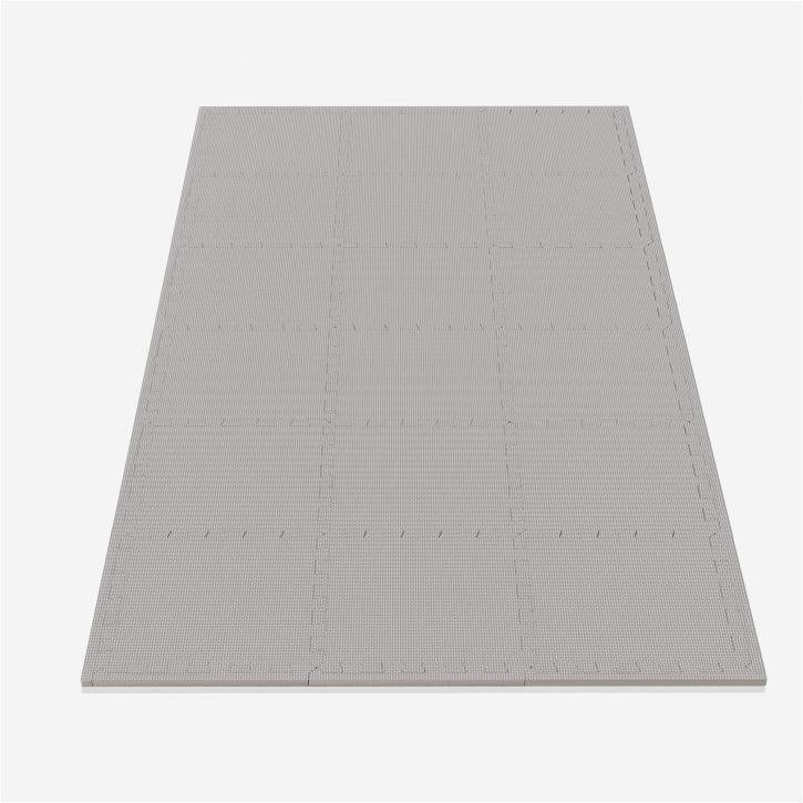 EVA aizsargpaklājs 18 daļas + malu daļas 30 x 30 cm, pelēks