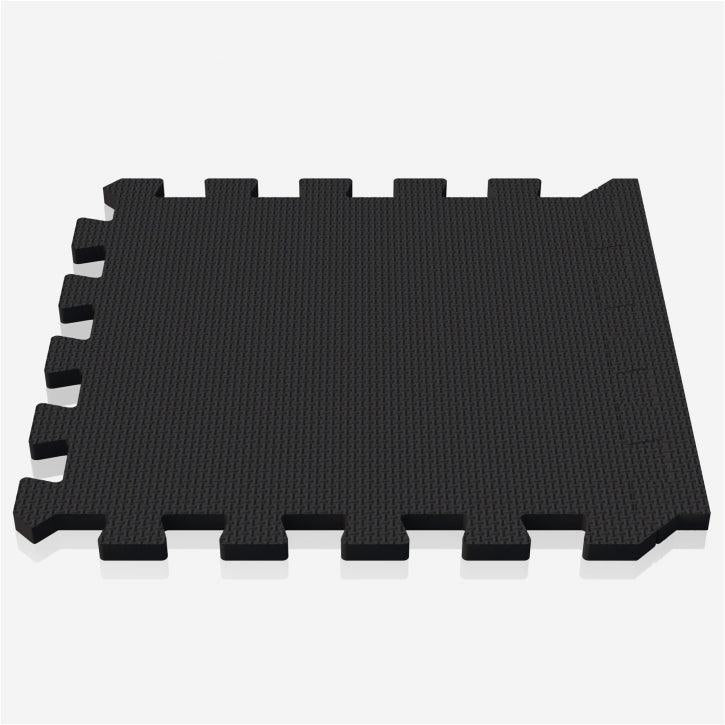 EVA aizsargpaklājs 18 daļas + malu daļas 30 x 30 cm, melns