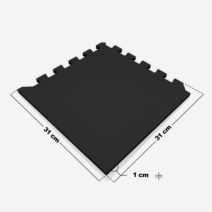 EVA aizsargpaklājs 18 daļas + malu daļas 30 x 30 cm, melns