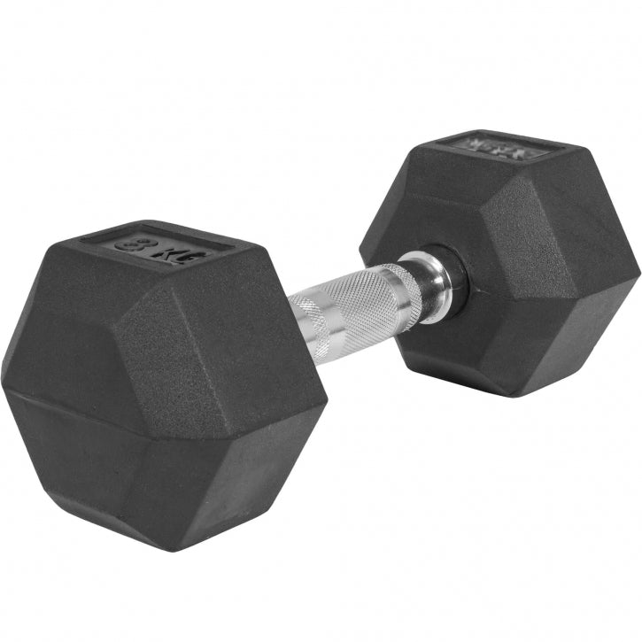 Hexagon hantele 2,5-25kg, ar gumiju pārklāts čuguns (ātrā piegāde)