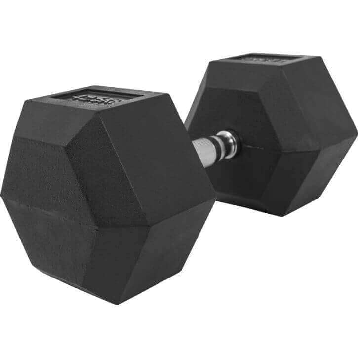 Hexagon hantele 2,5-25kg, ar gumiju pārklāts čuguns (ātrā piegāde)