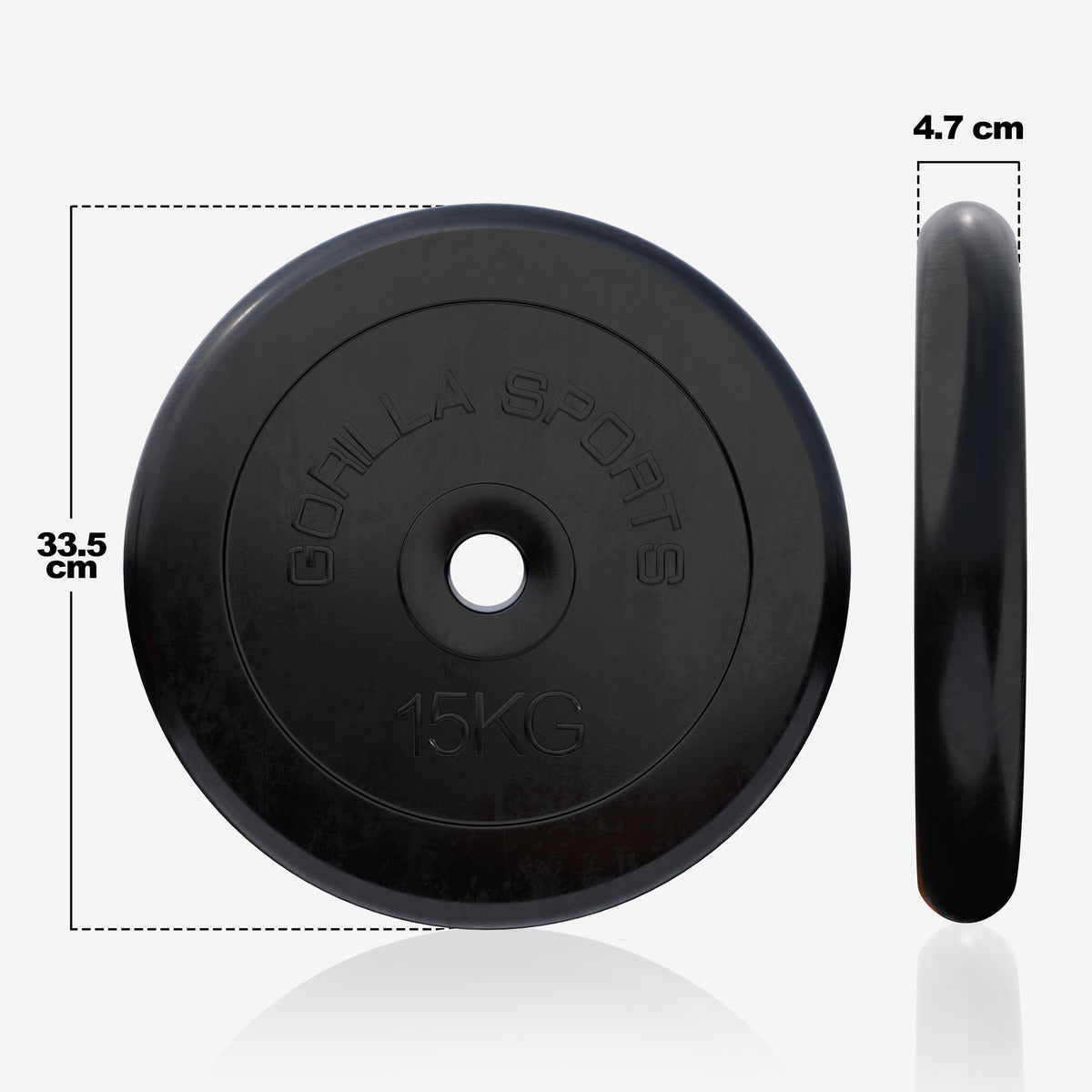 Ar gumiju pārklāts svaru disks 15 kg 30 mm