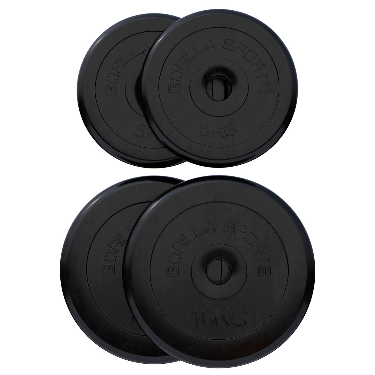 Gumijas svaru diski 2 x 5 kg + 2 x 10 kg, 30 mm