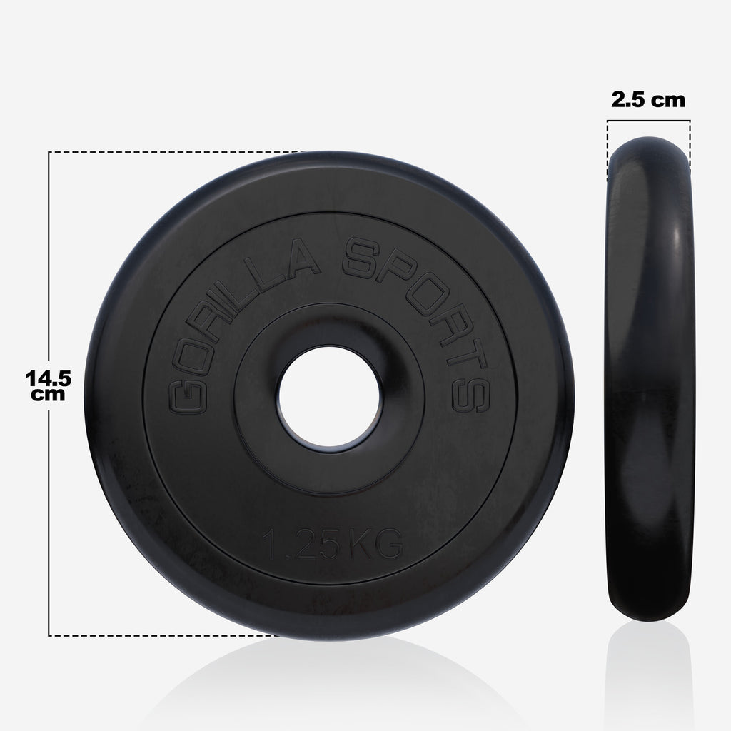 Ar gumiju pārklāts svaru disks 1,25 kg, 30 mm