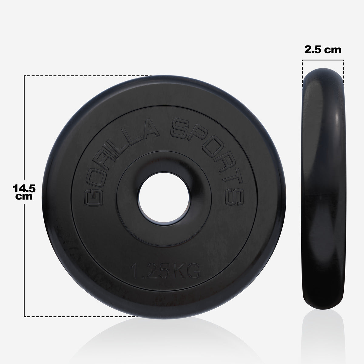 Ar gumiju pārklāts svaru disks 1,25 kg, 30 mm